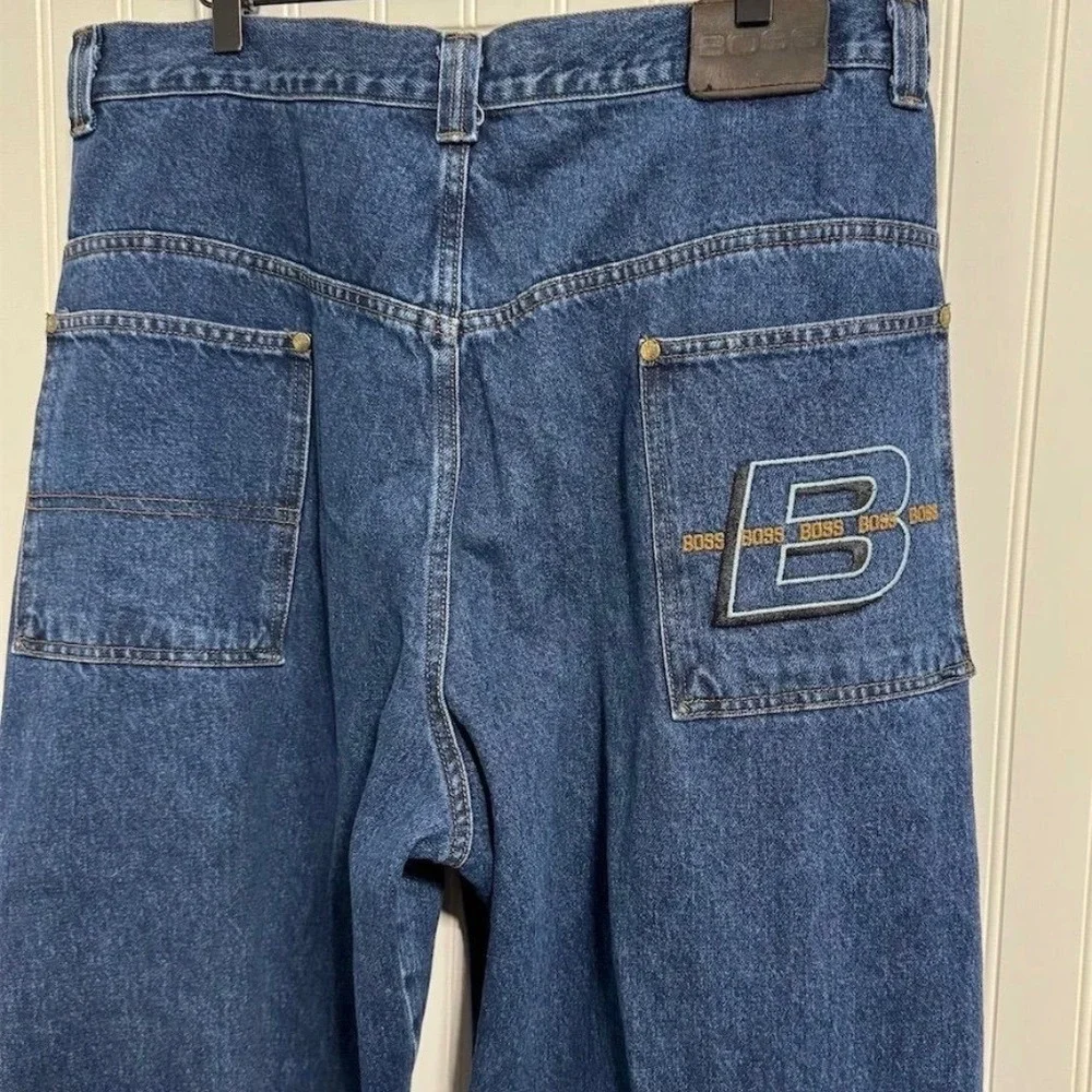 Vintage 90s Boss Jeans Mens 38 Baggy‎ Wide Leg Skater Hip Hop Streetwear Y2K